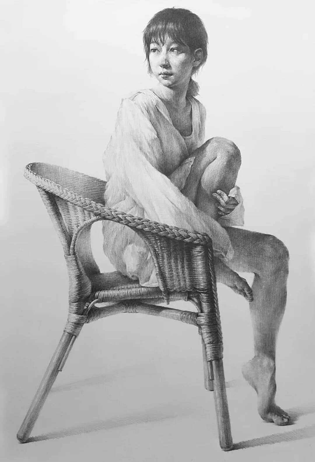素描画人物女孩全身,素描画人物女孩全身图片