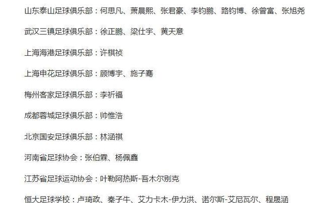 国家足球队名单,国足最新23人大名单