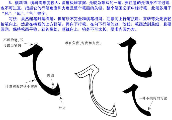 横斜钩怎么写,横折弯怎么写