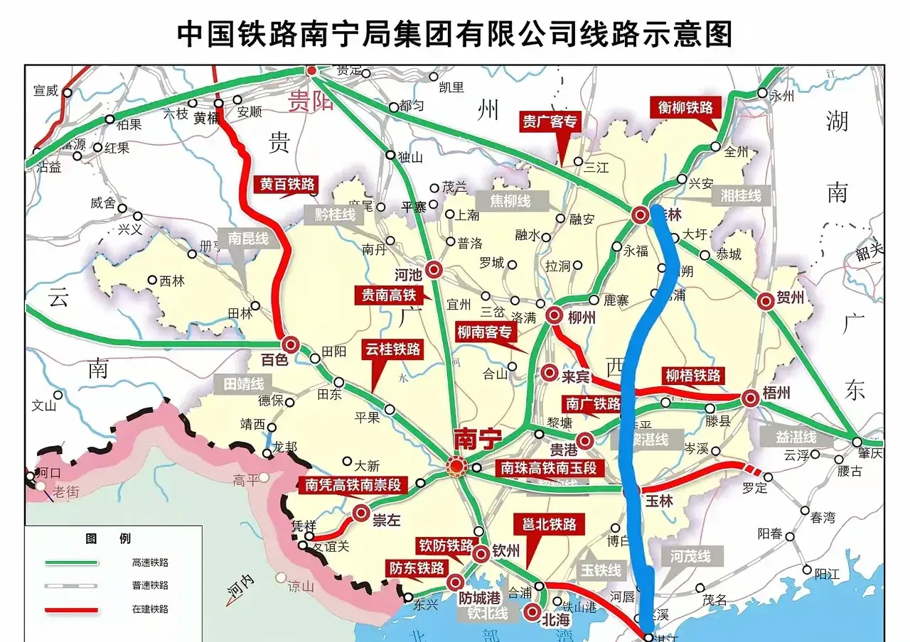 2020年广西高铁规划图,广西北流高铁新城规划图