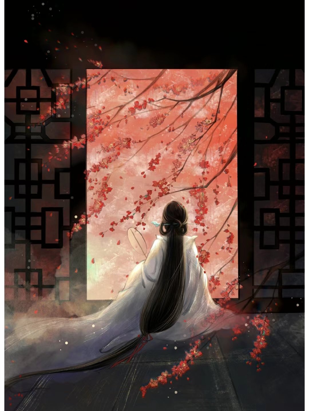 古风背影,国风手绘100幅