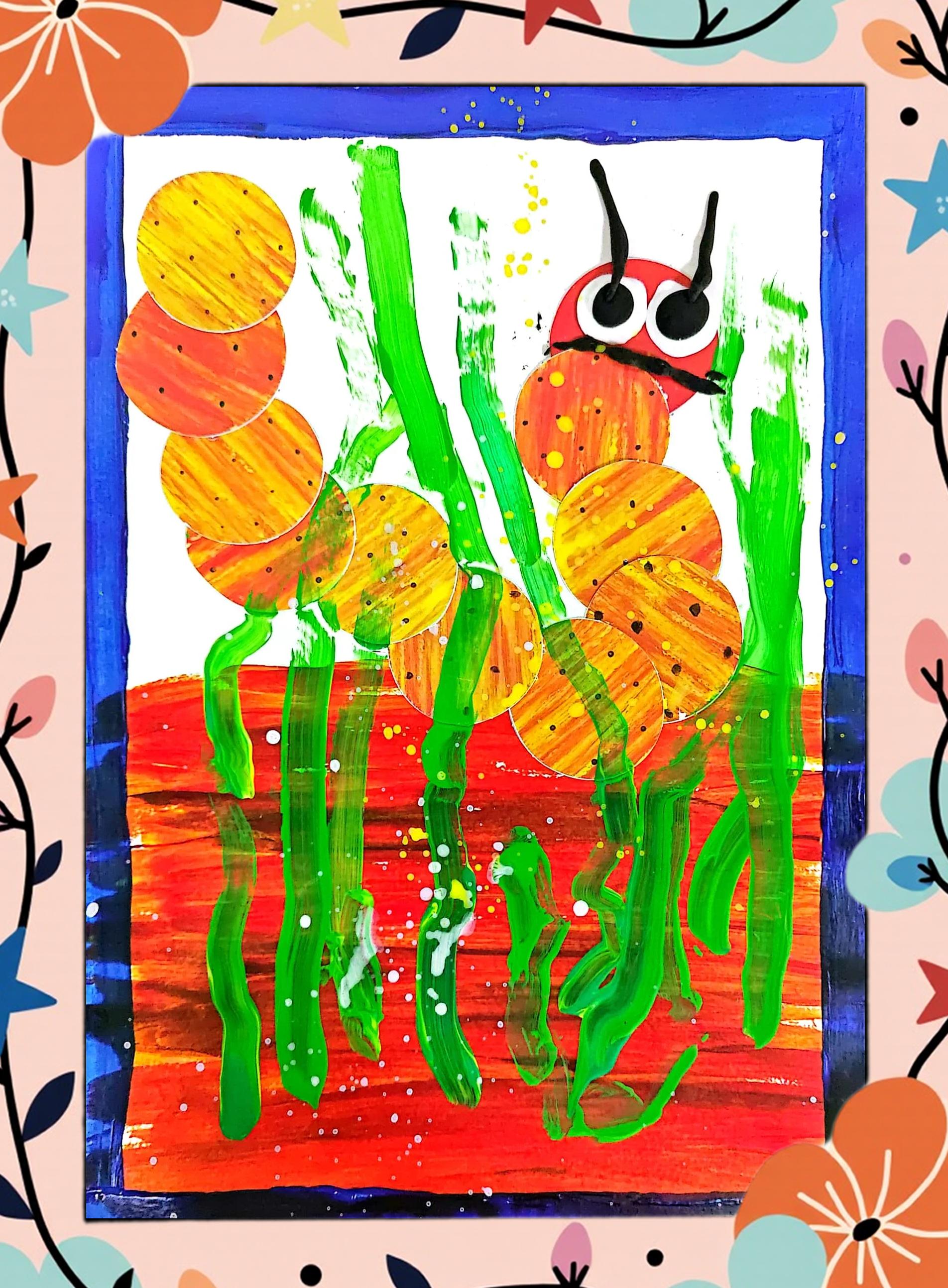 毛毛虫儿童画,毛毛虫幼儿画