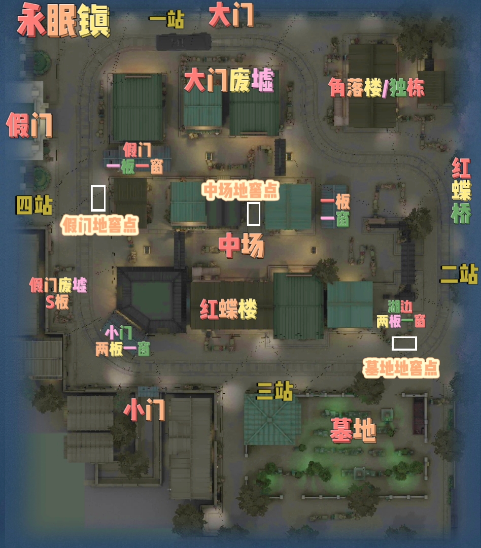 第五人格地图立体图,第五人格地图平面图疯人院