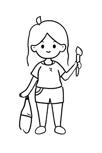 人物简笔画女孩全身,人物简笔画女孩全身 学生