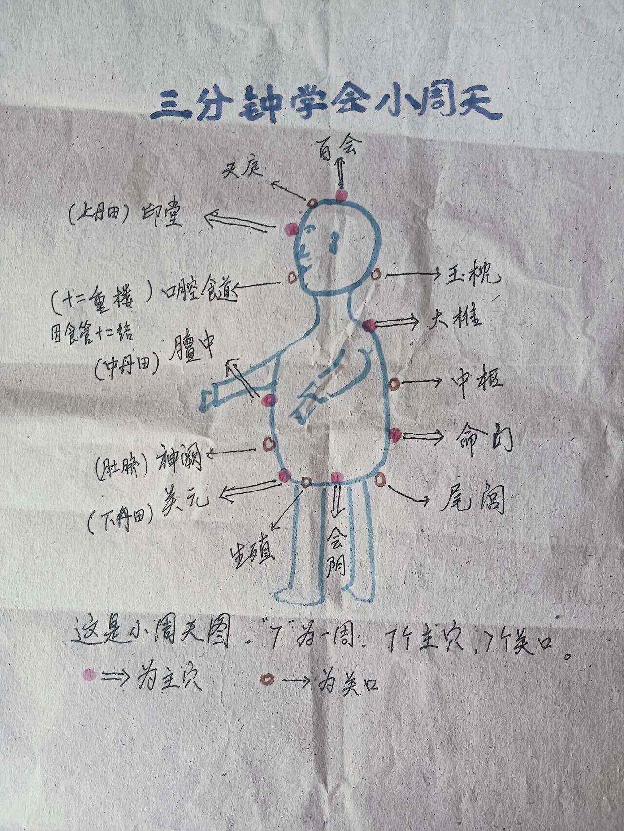 小周天运行路线侧面图,小周天运行路线及起止时间