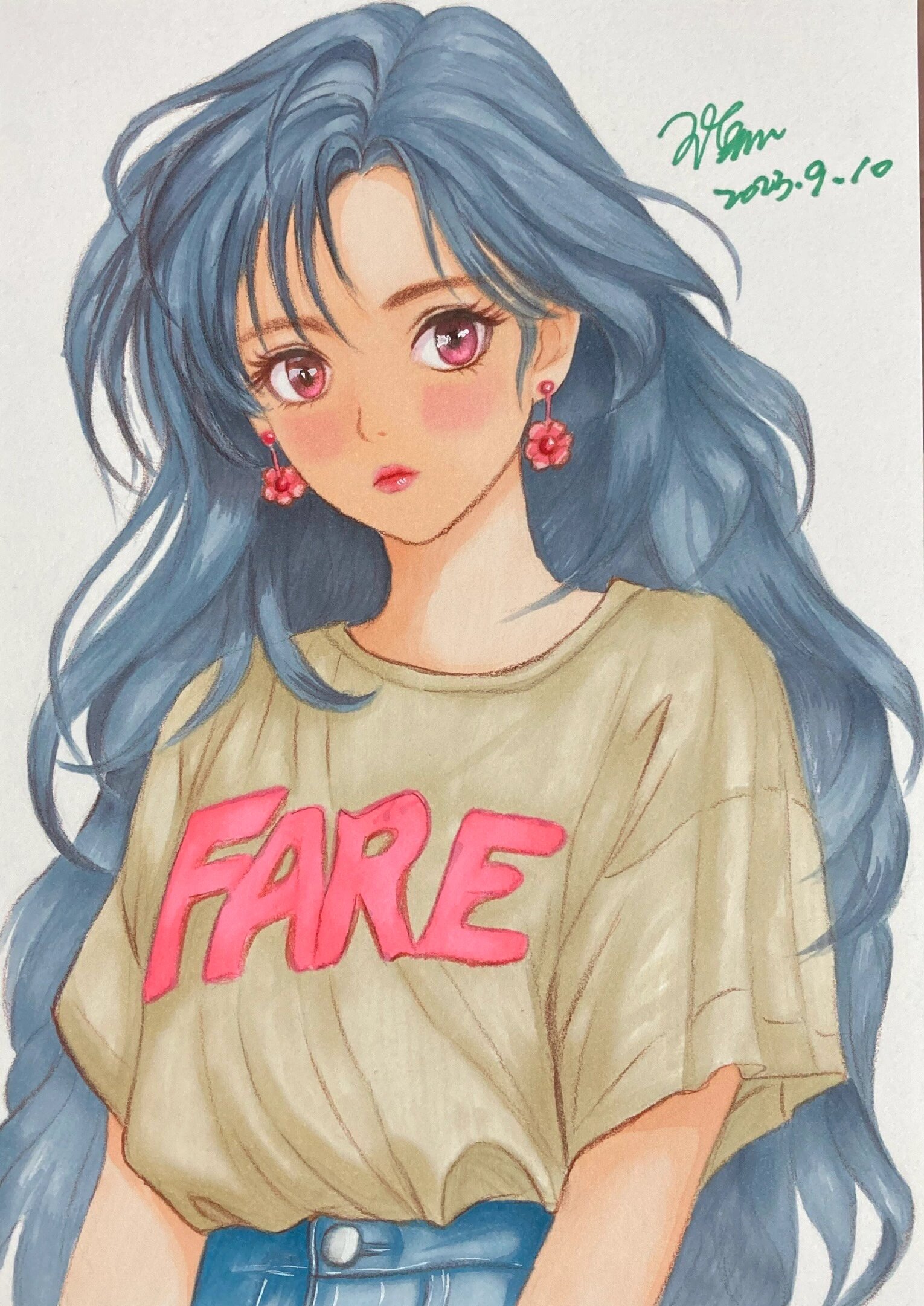 马克笔画的漫画人物图,马克笔画出来的漫画手绘