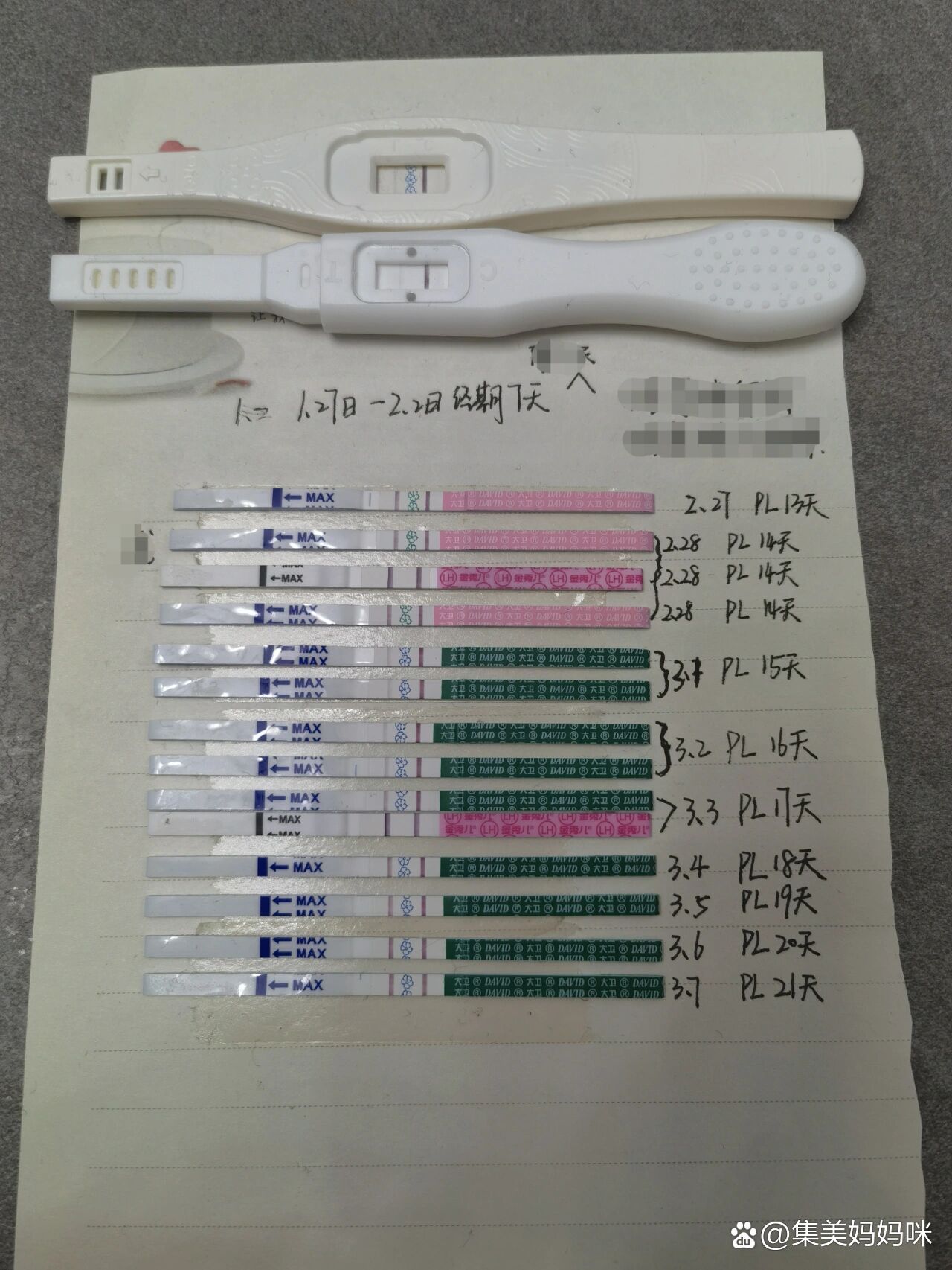排卵试纸测早孕变化图,排卵试纸与早早孕试纸对照图